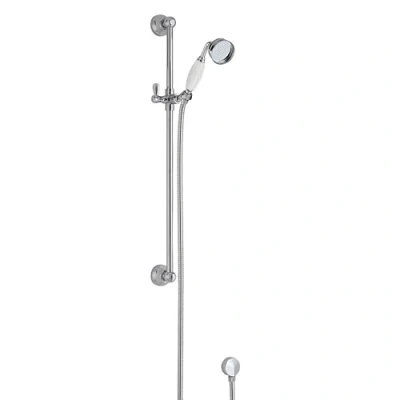 Image of Traditional Slide Rail Shower Kit with Outlet Elbow Chrome/White