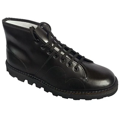 Image of Mens Boys Original Monkey Boots Black Leather Size 4