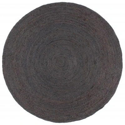 Image of vidaXL Handmade Rug Jute Round 210 cm Dark Grey