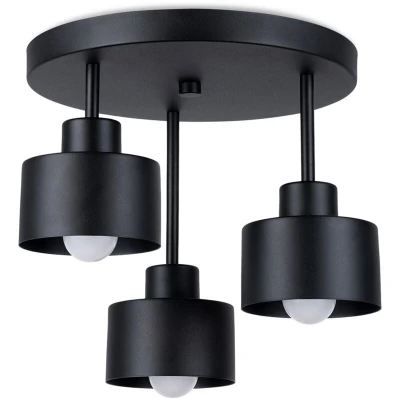 Image of Savar Multi Arm Semi Flush Ceiling Lamp Black