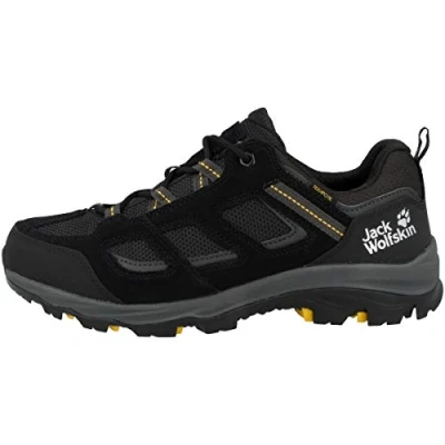 Image of Jack Wolfskin Men&#039;s Vojo 3 Texapore Low M Hiking Shoe, Black Burly Yellow Xt, 7 UK