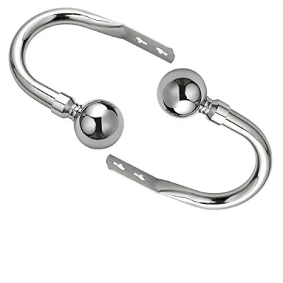 Image of Plain Metal Ball Pair of Matching Holdback to Stunning Curtain Poles (Chrome, Holdback)