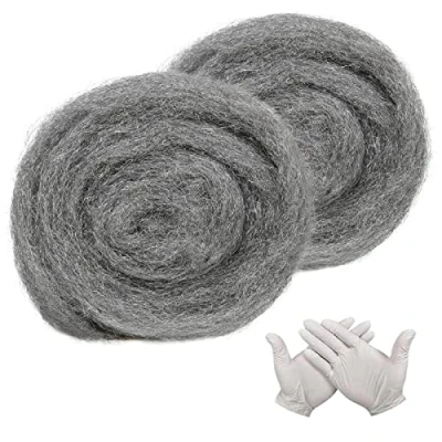Image of Steel Wool Mice 2 Pack 0000 Rodent Control Gaps Blocker Coarse Wire Fill Fabric DIY Kit, Easy to Use Stop Rats and Insect Pest, Includes Work Gloves (3m/roll)