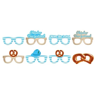 Image of Folat 66078 Glasses Paper October Beer Festival Pack of 8 Multi Coloured