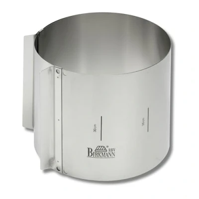 Image of RBV Birkmann Easy Baking 429413 Cake Ring Extra High Height, Spring band steel, Silver, Höhe: 15 cm