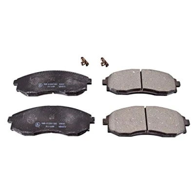 Image of 581014AA10, 581014AA11, 581014AA12, 581014AA32, 581014AA80 Brake pad set BLUE PRINT ADG04273 Front Axle with acoustic wear warning