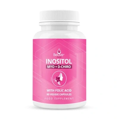 Image of Myo Inositol &amp; D Chiro Capsules with Folic Acid for PCOS Prenatal Fertility Supplements Women Vitamin B8 Improves Hormonal Balance Supports Ovarian Function 40 to 1