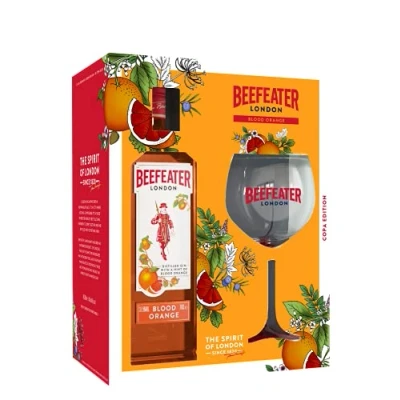 Image of Beefeater Blood Orange Flavoured Gin Glass Gift Set, 70 cl (Pack of 1)