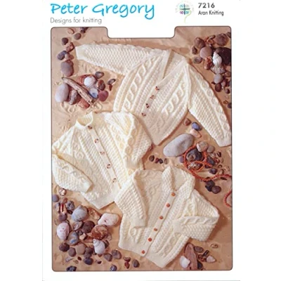 Image of Peter Gregory Knitting Pattern 7216 Baby Cardigans