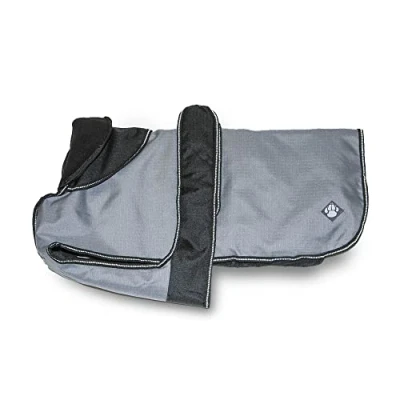 Image of Danish Design 2 in 1 Ultimate Grey/Black Removable Padding Lightweight Dog/Puppy Coat 12 Inch 30 cm