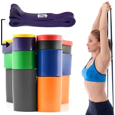 Image of CKB LTD Fitness Resistance Bands PURPLE 3.2 cm 20 45kg SINGLE BAND For Assisted Pull Up Stretching Strong Gym Elastic Calisthenics Gymnastics Loop Powerlifting Workout Men Women Exercises