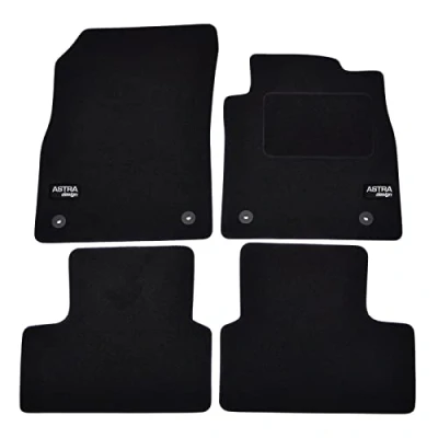 Image of Logo Tailored Black floor Car Mats for Astra J mk6 2010 2015