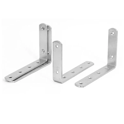 Image of Sourcingmap 150mm Long Stainless Steel 90 Degree L Shaped Angle Bracket Brace Support 4pcs