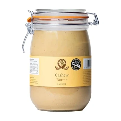 Image of Nutural World Smooth Cashew Nut Butter (1kg) *** Reusable Glass Jar Great Taste Award Winner 100% Pure single ingredient