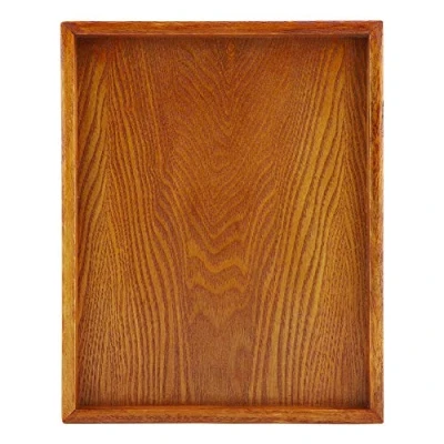 Image of Wooden Tray, Solid Wood Rectangular Tableware Serving Tray Food Fruit Plate Tea Snacks Storage Dish Table for Restaurant Home (30 * 24cm)
