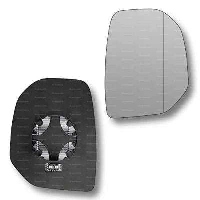 Image of Less4spares Replacement Wing Mirror Glass Right Compatible with Peugeot Partner 2008 2012 CLIP ON Driver Off side Heated Blind Spot