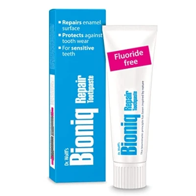 Image of Dr. Wolff&#039;s Bioniq Repair Toothpaste 75ml Fluoride Free Toothpastes for Daily Use Sensitive Teeth Inspired by Nature Enamel Whitening Small Travel &amp; Home