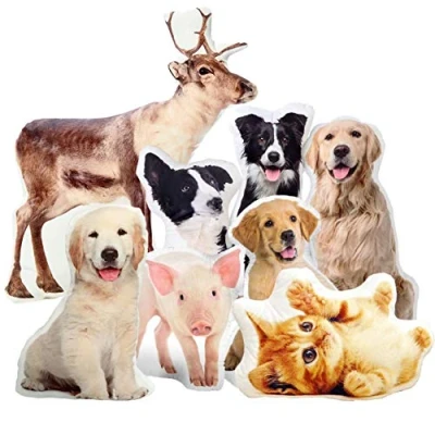 Image of Ferocity Personalised 3D Cushion Pet dog cat Pillow Gift with your Photo and text (50 x 35 cm) Print Image for any Occasion (with filling) Animal [091]