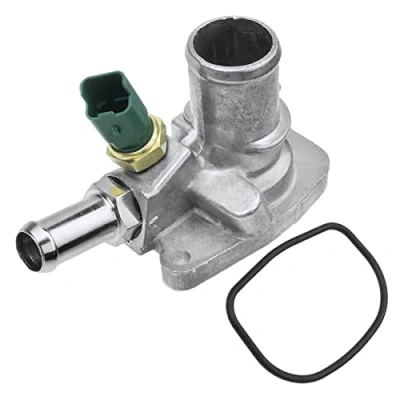 Image of Frankberg 1x Engine Coolant Thermostat Housing with Gasket Compatible 500 312 2007 2020 169 2012 KA RU8 2008 2016 Ypsilon 2009 Replace# 55202371