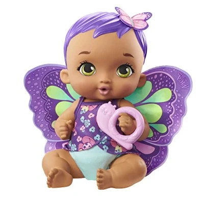 Image of My Garden Baby Feed and Change Butterfly Doll (30 cm / 12 in), with Reusable Diaper, Removable Clothes &amp; Wings, Great Gift for Kids Ages 3Y+, GYP11