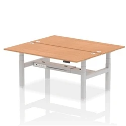 Image of Air B2B 1800x800mm Height Adjustable 2P Bench Desk CP Oak/Silver