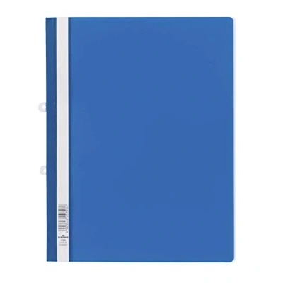 Image of Durable Clear View A4 Document Folder Blue Transparent Front Cover Pack of 25 Folders Perfect For Holding Punched Documents