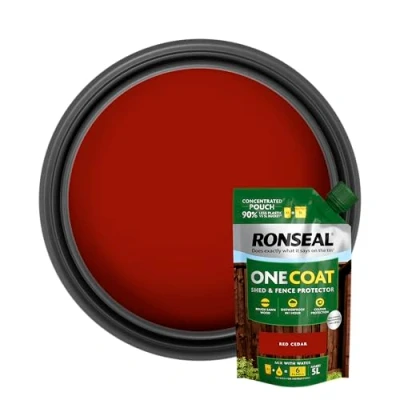 Image of Ronseal One Coat Shed and Fence Protector Refill Pouch Red Cedar 950ml