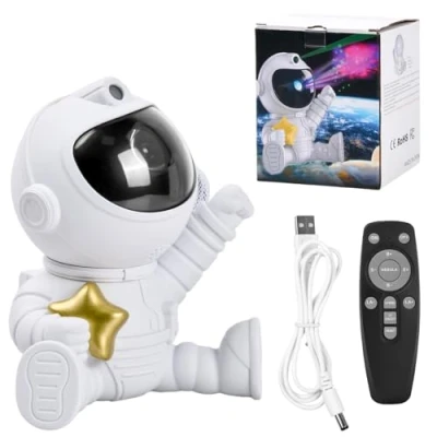 Image of Bezavea Astronaut Galaxy Projector Starry Night Light Projector, 360Adjustable Star with Remote Control, Nebula Ceiling Projection Lamp, LED Lamp