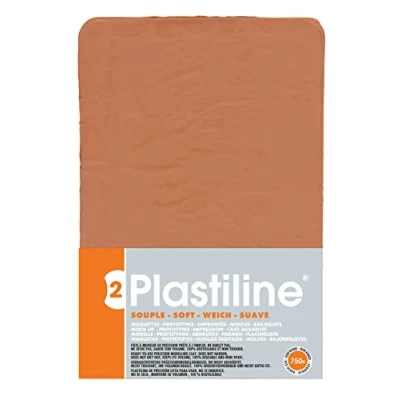 Image of Plastiline 7350T Plate Modeling Dough, High Precision Modeling, Sculpting, Molding Hardness 2 (soft) 750g Red Ocher shade. Made in France