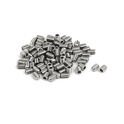 Image of Sourcingmap M4x6mm 316 Stainless Steel Hex Socket Cup Point Grub Set Screws 100pcs