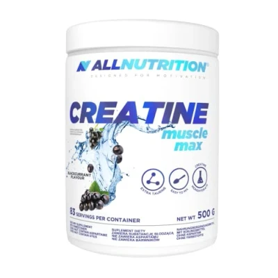 Image of ALLNUTRITION Creatine Muscle Max Food Suplement Monohydrate with Taurine Performance Boost and Recovery No Added Sugar Instant Powder 500g Blackcurrant