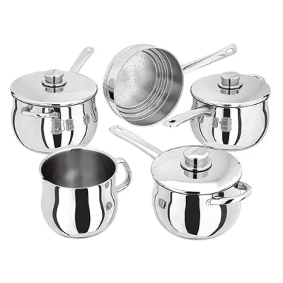 Image of Stellar S1F5B 1000 5 Piece Saucepan Set Inc Steamer