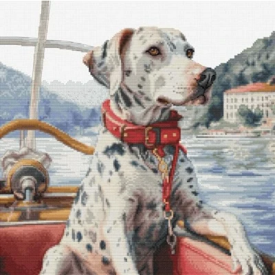 Image of Luca S Cross Stitch Kit The Dalmatian on Lake Como, BU5039, Counted for Adults, Needlecraft and Embroidery