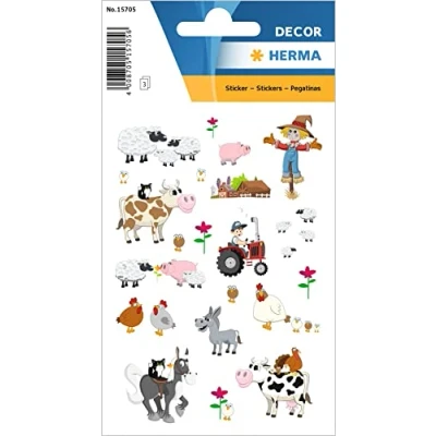 Image of HERMA 15705 Stickers for Children, Little Farm (72 Stickers, Paper, Matt) Self Adhesive, Permanent Adhesive Motif Labels Girls and Boys, Colourful