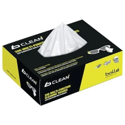 Image of Bolle Box Of Multifunctional Tissues 200 Anti Bacterial and static Glasses Lens Cleaning Eyewear Alcohol Silicone Free I