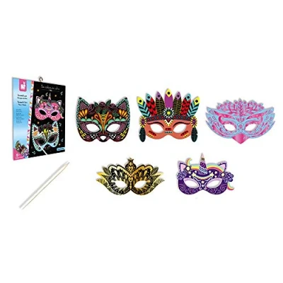 Image of Janod J07890 Batman Scratch Art Party Masks, Multi, one Size