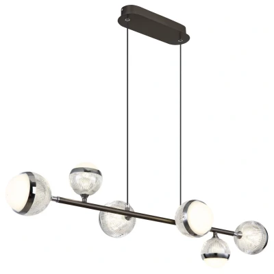 Image of Untsy Bar Pendant Ceiling Light Titanium Color Brushed 6x LED Dimmable 2700 6000K Remote Control