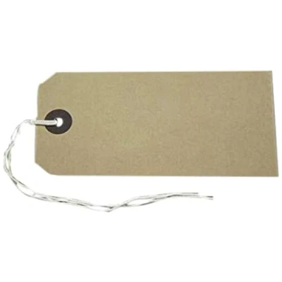 Image of 2000 Pack 120 x 60mm Brown Buff Strung Tags 977300