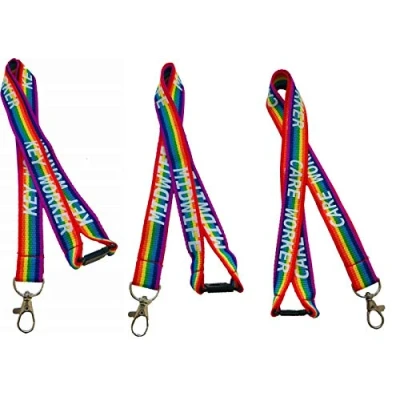 Image of 20MM Rainbow Healthcare Lanyard with Safety Breakaway (Care Worker)