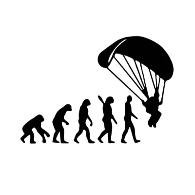 Image of MACMRD Car Stickers Vinyl Decal Human Evolution Paraglider Motorcycle Decorative Accessories Creative