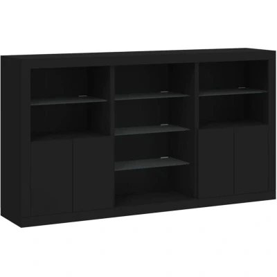 Image of vidaXL Sideboard with LED Lights Black 181.5x37x100 cm