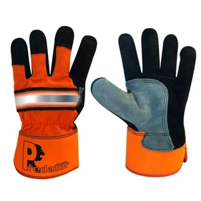 Image of Predator By Ron Split Leather Hi Vis Rigger Work Gloves