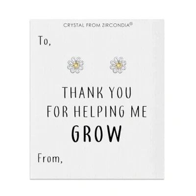 Image of Philip Jones Thank You For Helping Me Grow Daisy Earrings Created with Zircondia® Crystals