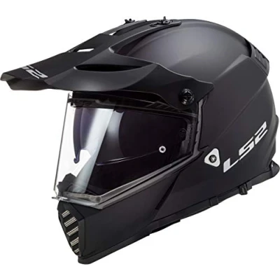Image of LS2 Pioneer Evo Motorcycle Helmet. Off Road, Trail, Adventure, MX Motorbike MX436. Matt Black. XS