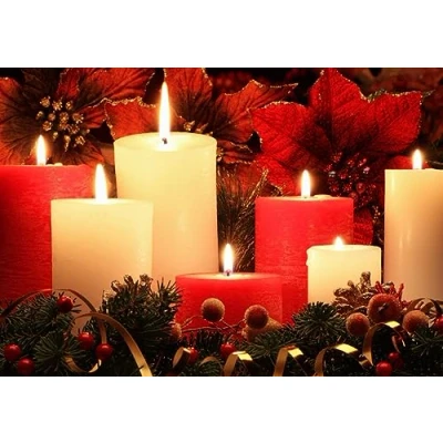 Image of Paper Themes 10 pack of Luxury Large Christmas Cards with Envelopes (Christmas Candle)