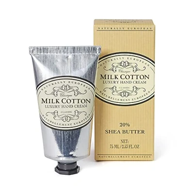Image of Naturally European Luxury Hand Cream Soothing and Caring Milk Cotton 1 x 75ml