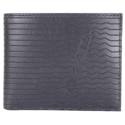 Image of Ted Baker Mens Nest Laser Etched Leather Bifold Wallet in Navy Blue