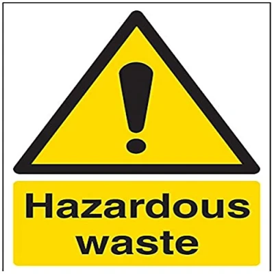 Image of V Safety Hazardous Waste Warning Sign 150mm x 200mm 1mm Rigid Plastic