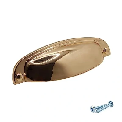 Image of M4TEC Cup Kitchen Cabinet Door Handles Cupboards Drawers Bedroom Furniture Pull Handle Polished Gold. VD8 Series: 96 mm