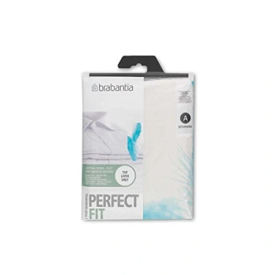 Image of Brabantia Ironing Board C Flexible Steam Iron Rest Adjustable in Height Non Slip Rubber Feet Cotton Cover with Foam Layer Solid Foldable Unit Linen Rack Ecru Size (124 x 45 cm)